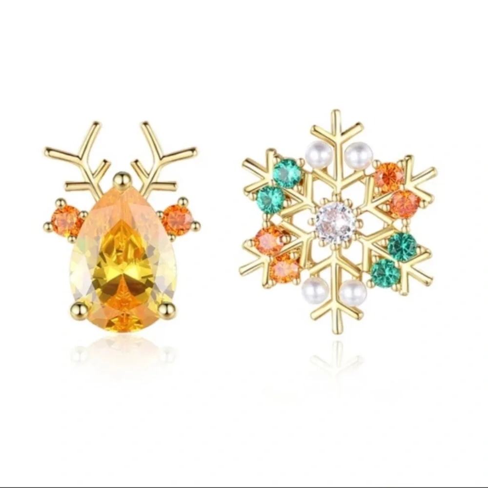 ❄️Snowflake and Reindeer Earrings